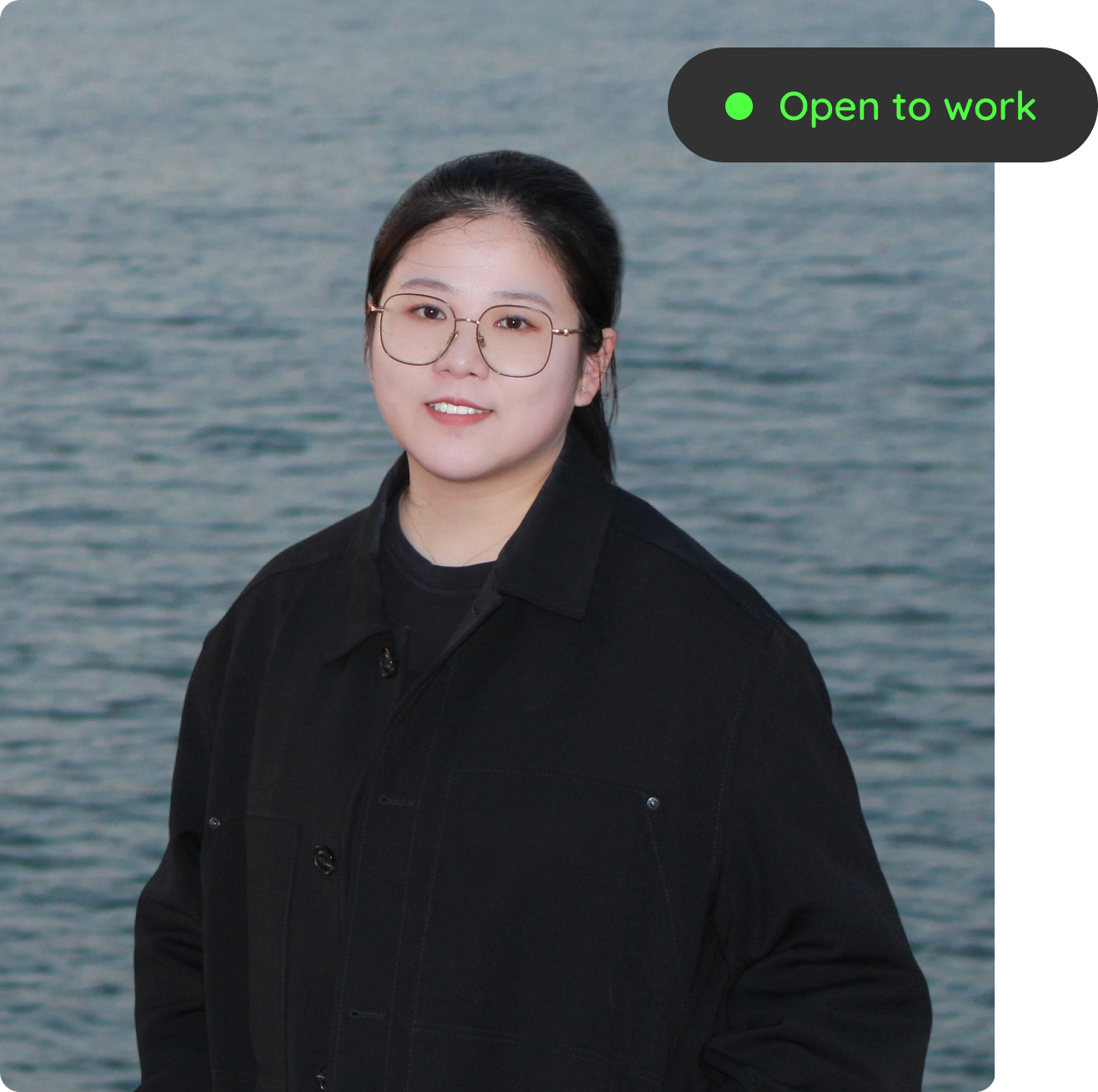 Portrait of Shiyuan Song with an Open to work label.